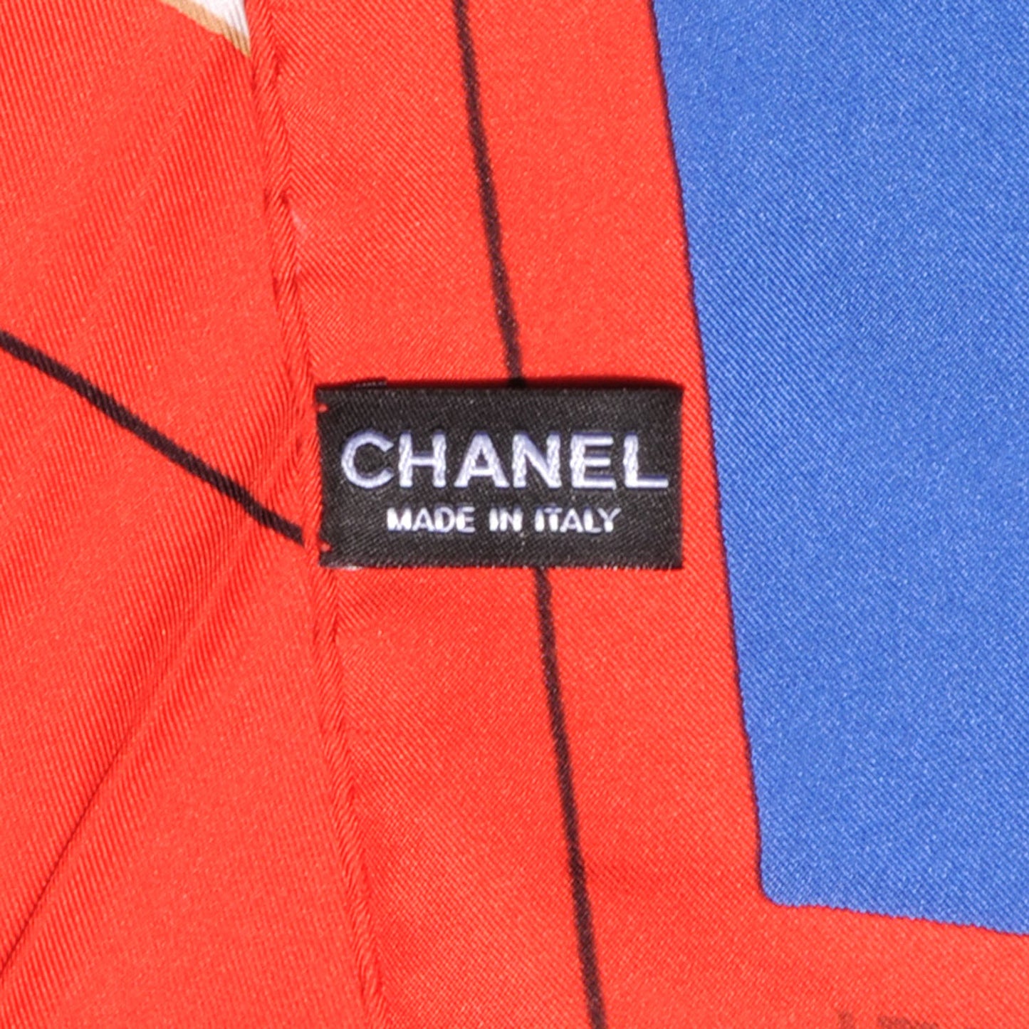 Silk CC Symbols Scarf Blue Red