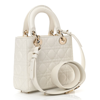 Christian Dior Lambskin Cannage Small My ABCDior Lady Dior White 3 of 11