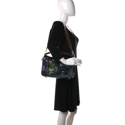 Loewe X SPIRITED AWAY Embroidered Denim Calfskin Puzzle Bag Blue Multicolor 3 of 9