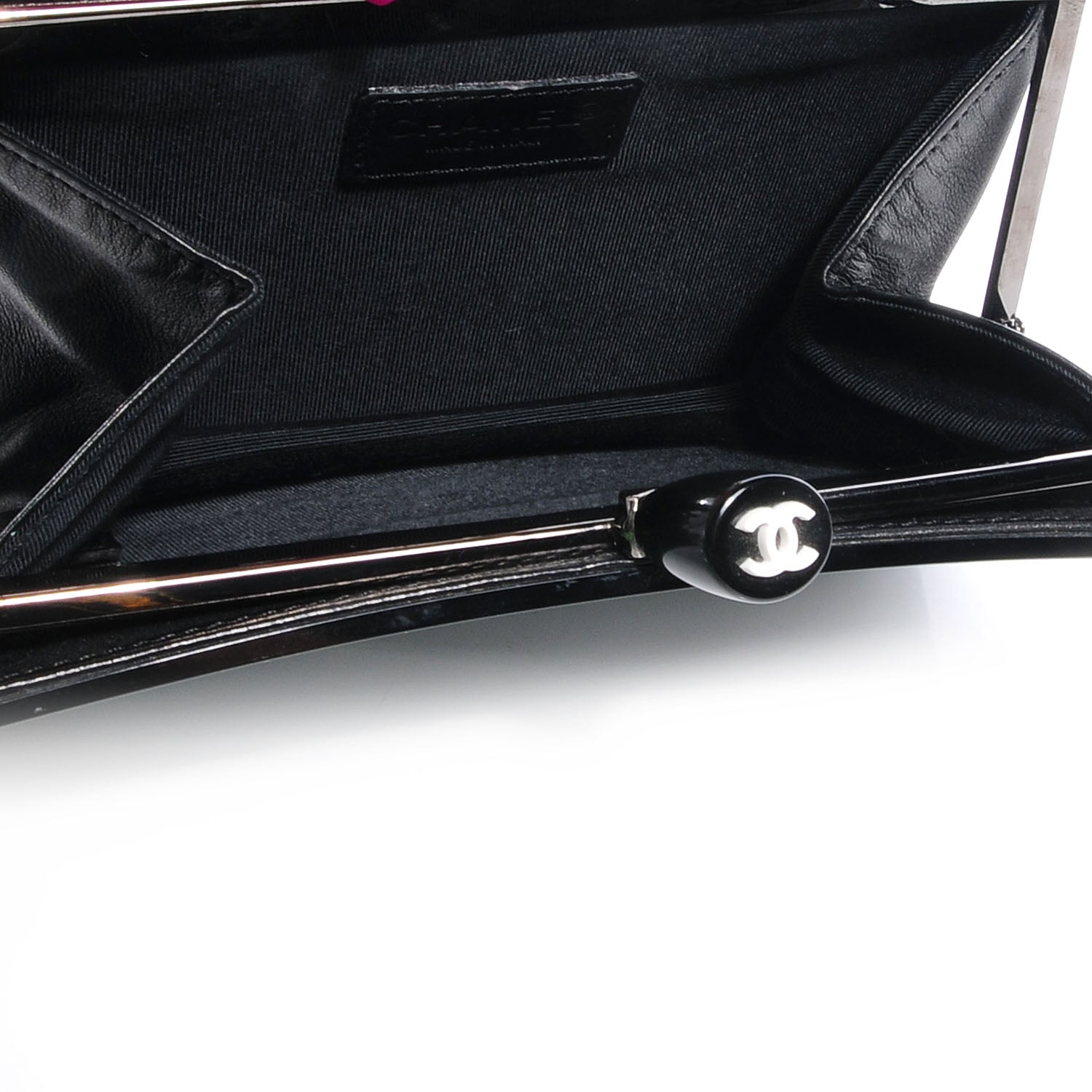 Chanel Acrylic Frame Clutch Black White 6 of 9