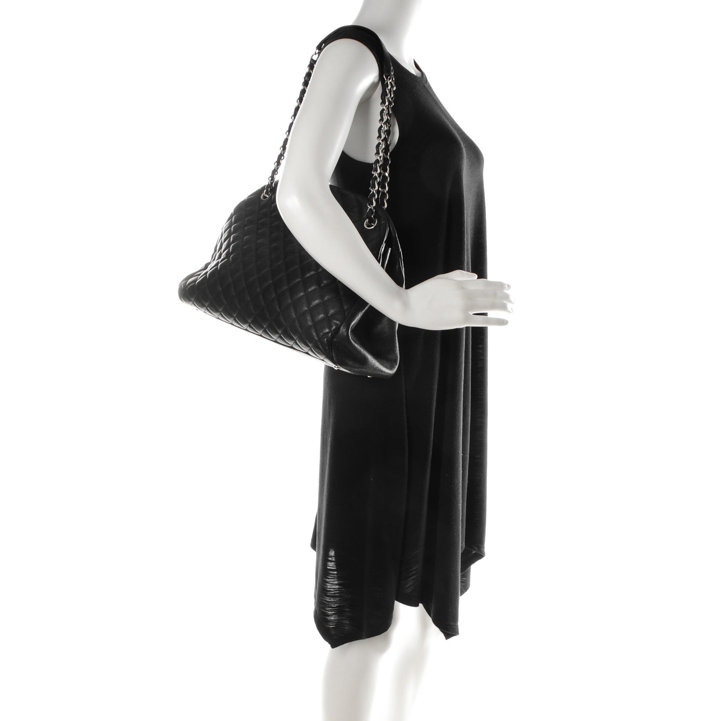 Caviar Quilted Large Just Mademoiselle Black