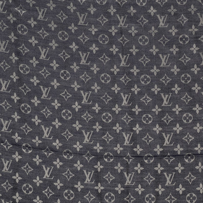 Louis Vuitton Wool Silk Monogram Denim Shawl Blue 1 of 5