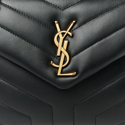 Saint Laurent Calfskin Y Quilted Monogram Small Loulou Chain Satchel Black 9 of 11