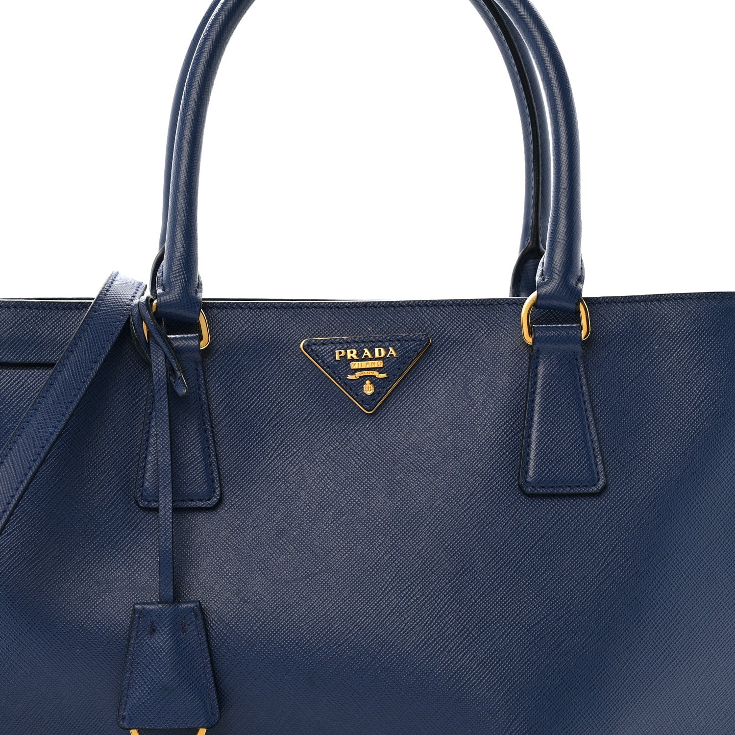 Prada Saffiano Lux Medium Tote Bluette 8 of 14