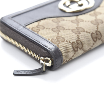 Gucci Monogram Margaux Calfskin Sukey Zip Around Wallet Beige Ebony Cocoa 11 of 13