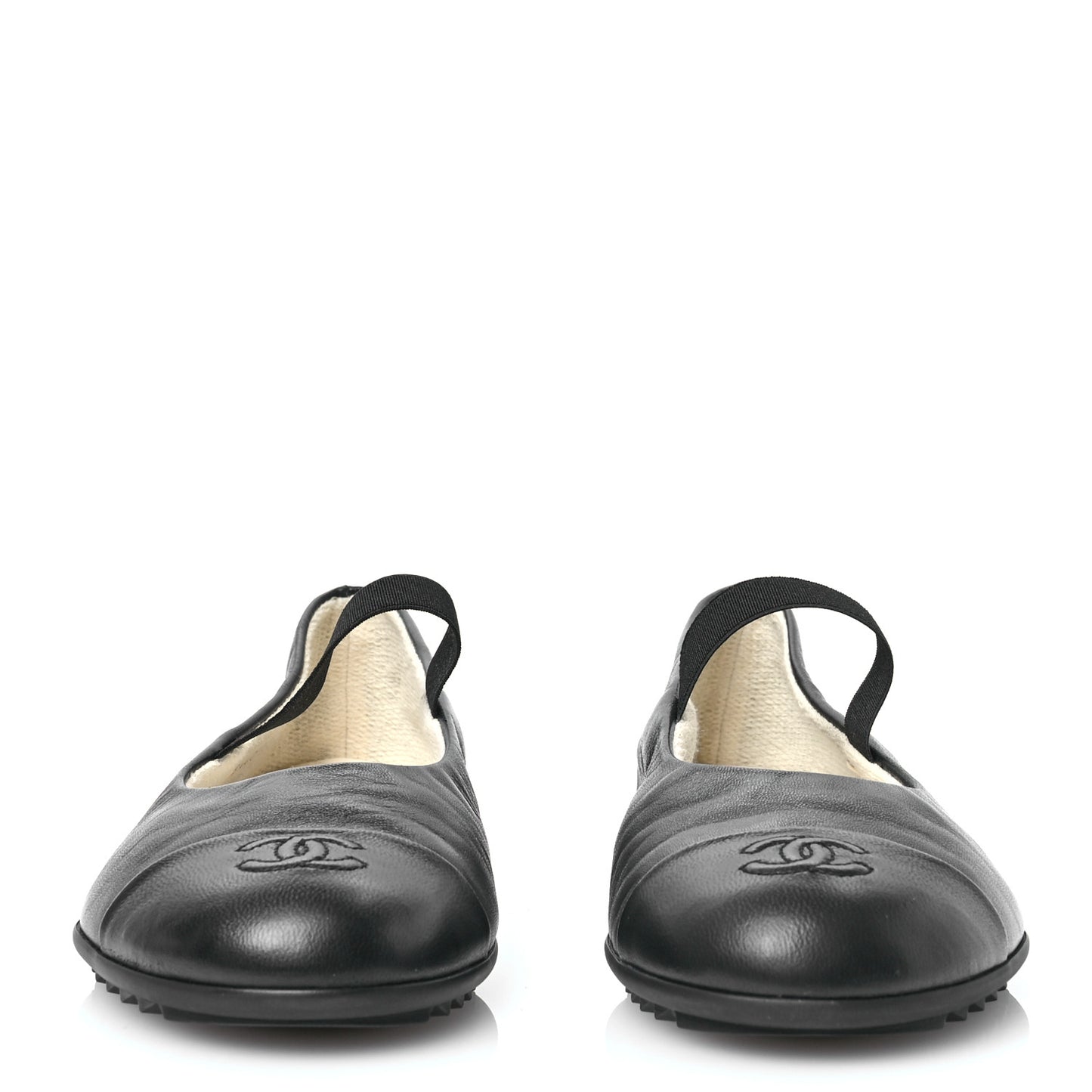Lambskin Cap Toe CC Mary Jane Flats 40 Black