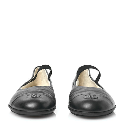 Chanel Lambskin Cap Toe CC Mary Jane Flats 40 Black 2 of 9