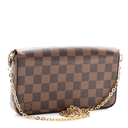 Louis Vuitton Damier Ebene Pochette Felicie Chain Wallet 3 of 9