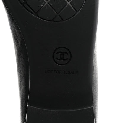 Chanel Lambskin Cap Toe CC Uniform Ballerina Flats 37.5 Black 15 of 20