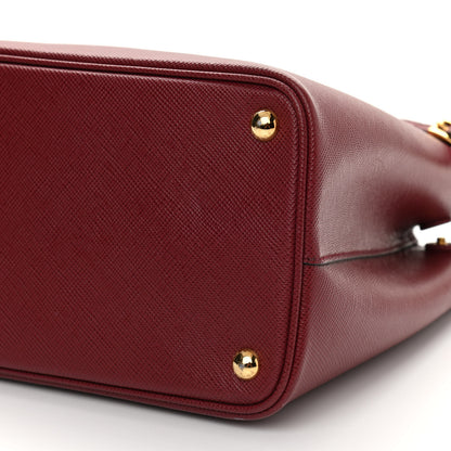 Prada Saffiano Cuir Medium Double Bag Cerise Black 6 of 11