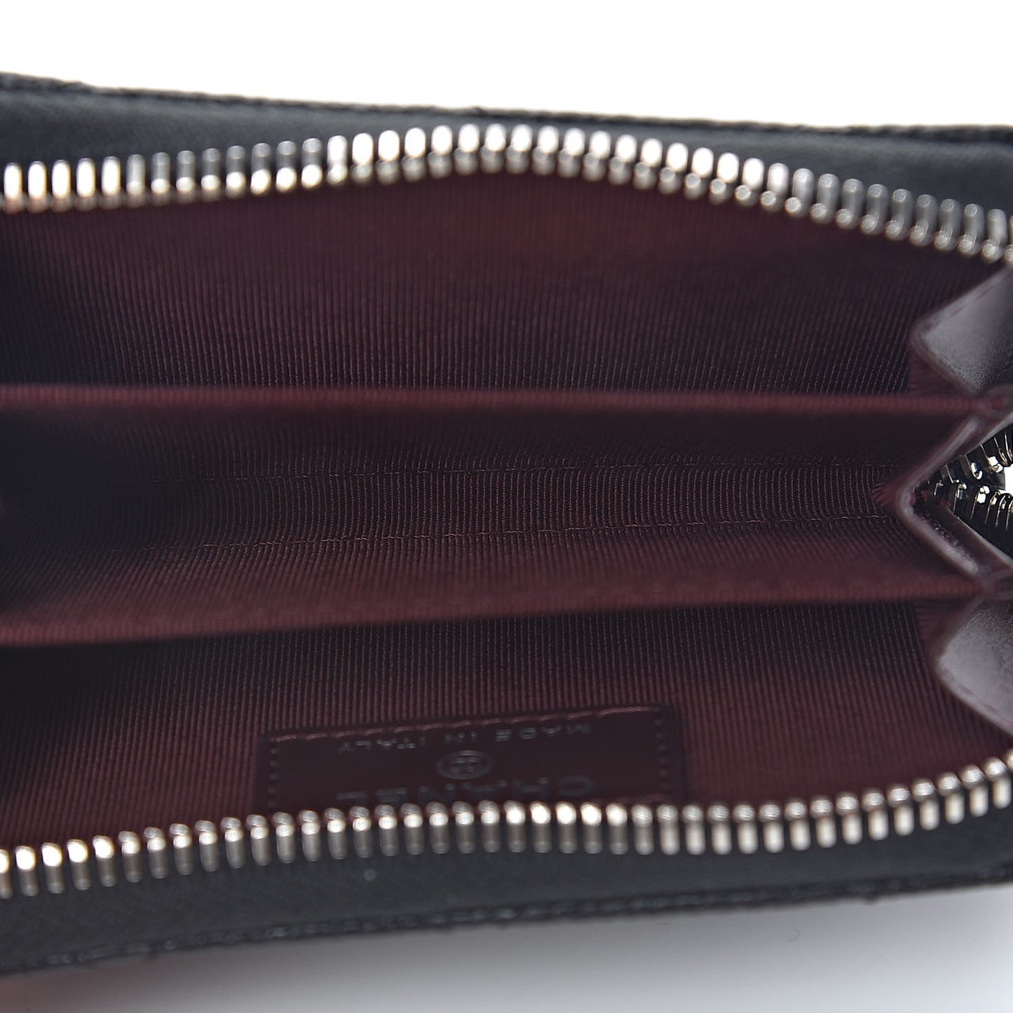 Caviar Quilted Zip Coin Purse Black