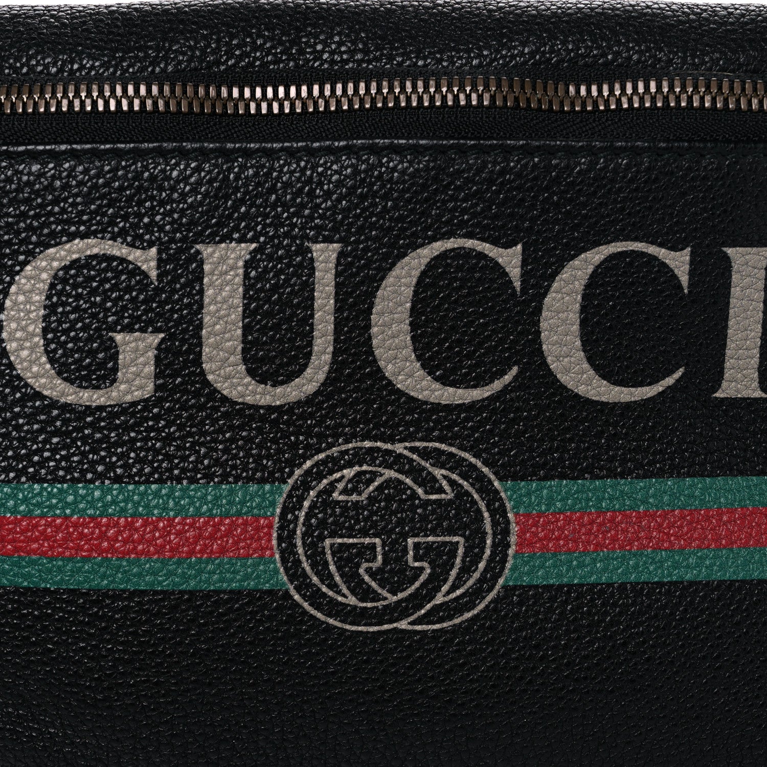 Gucci Grained Calfskin Logo Belt Bag Black 8 of 12