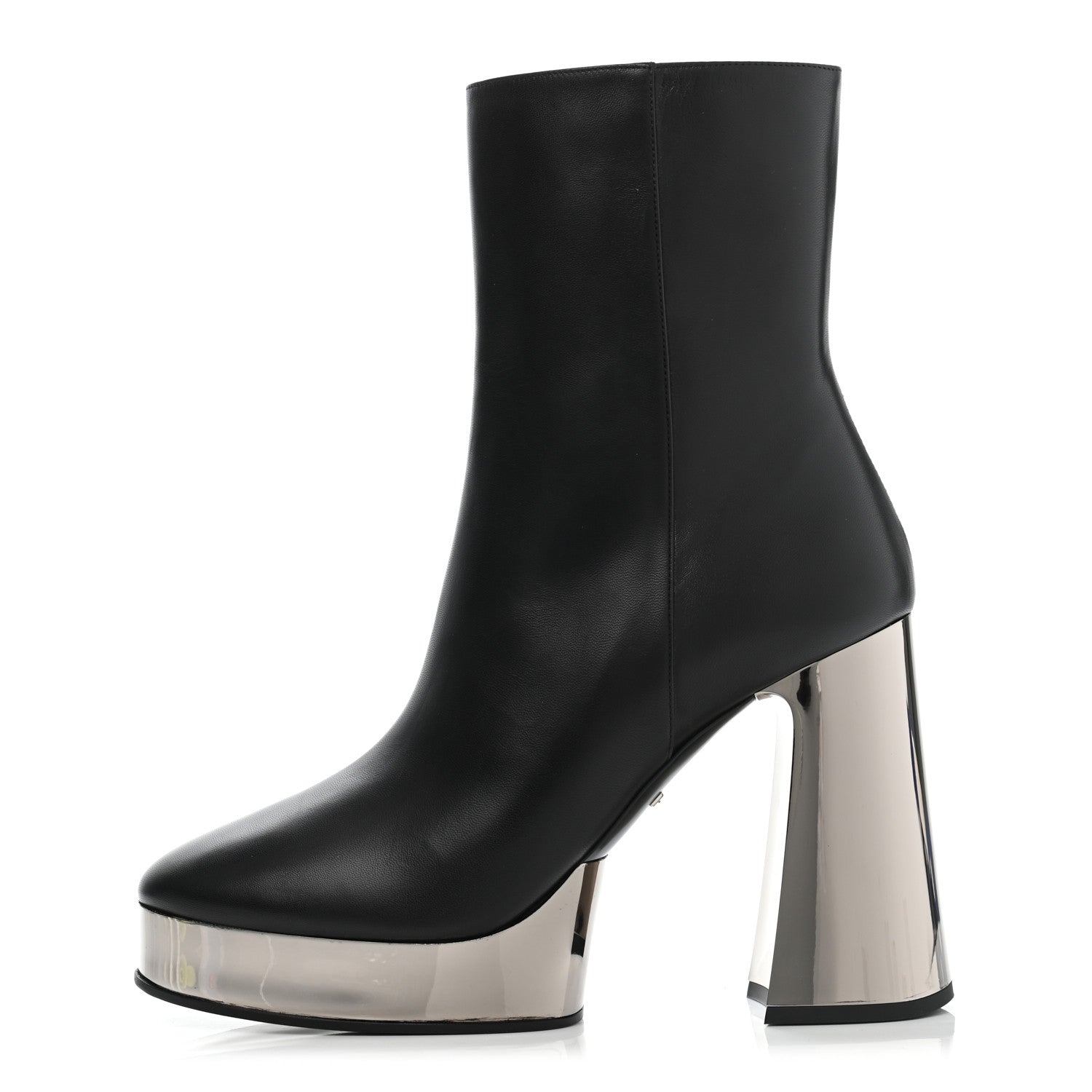 Gucci Malaga Kid Chrome Ankle Boots 40 Black 1 of 9