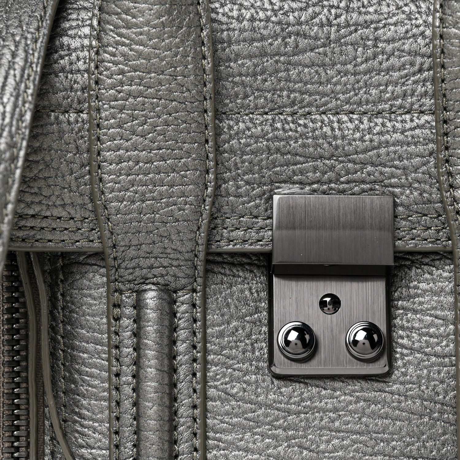 3.1 Phillip Lim Metallic Textured Calfskin Mini Pashli Satchel Silver 8 of 13