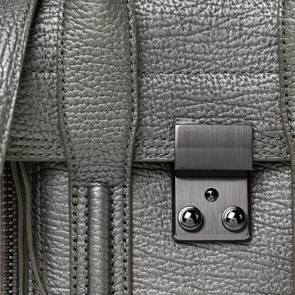 3.1 Phillip Lim Metallic Textured Calfskin Mini Pashli Satchel Silver 8 of 13