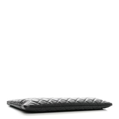 Chanel Iridescent Caviar Quilted Large Cosmetic Case Black 4 of 9