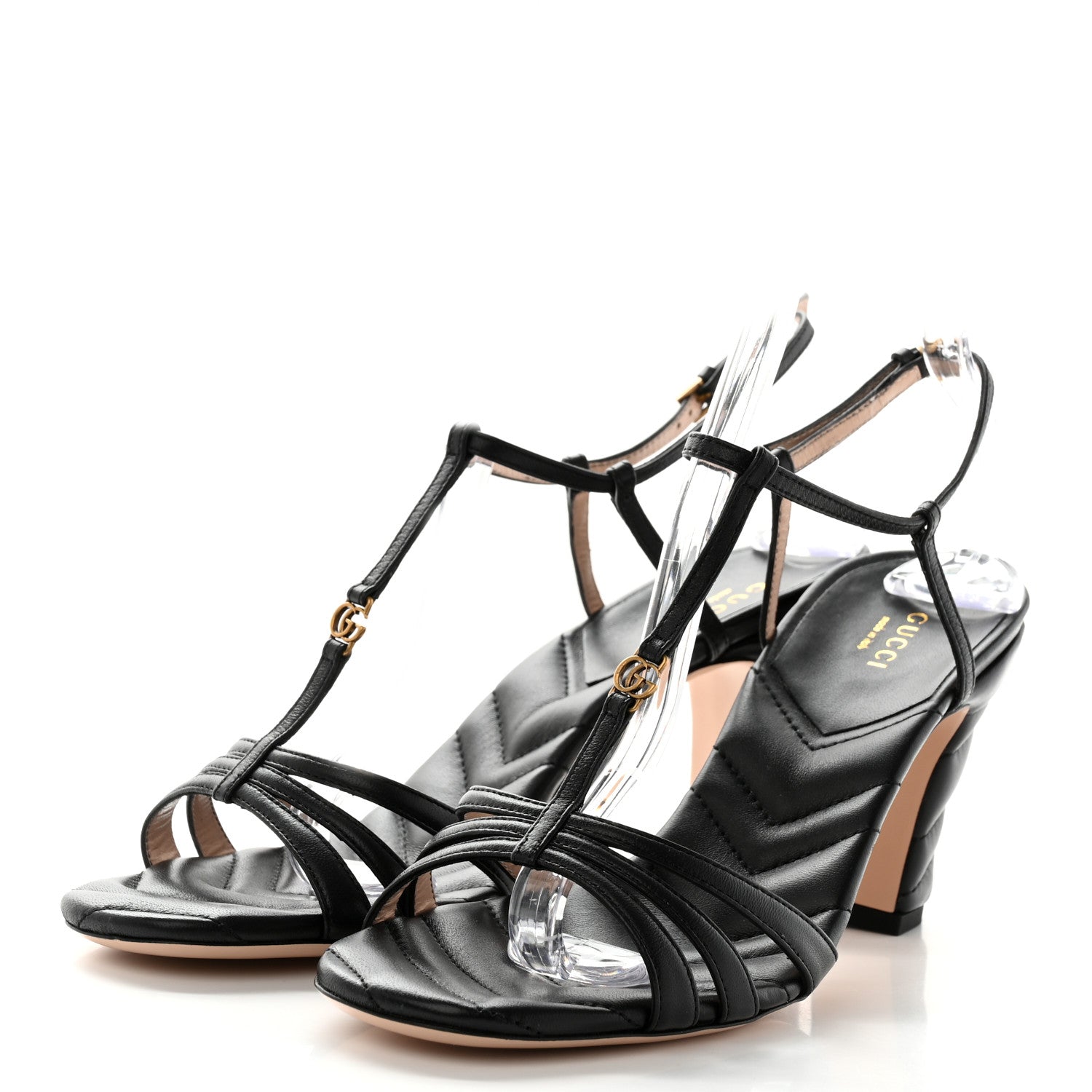 Gucci Nappa Matelasse T-Strap 40mm Sandals 40 Black 3 of 9