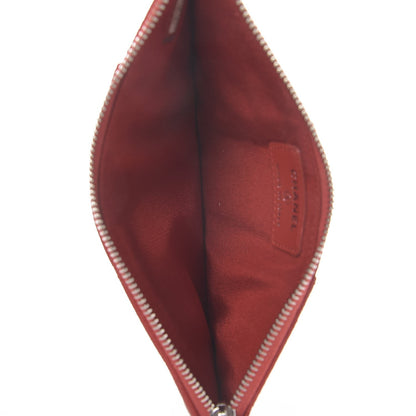 Chanel Caviar Quilted Flat Wallet Pouch Red 5 of 8
