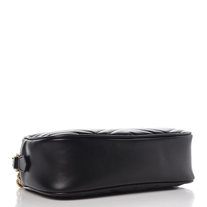 Gucci Calfskin Matelasse Small GG Marmont Chain Shoulder Bag Black 4 of 9