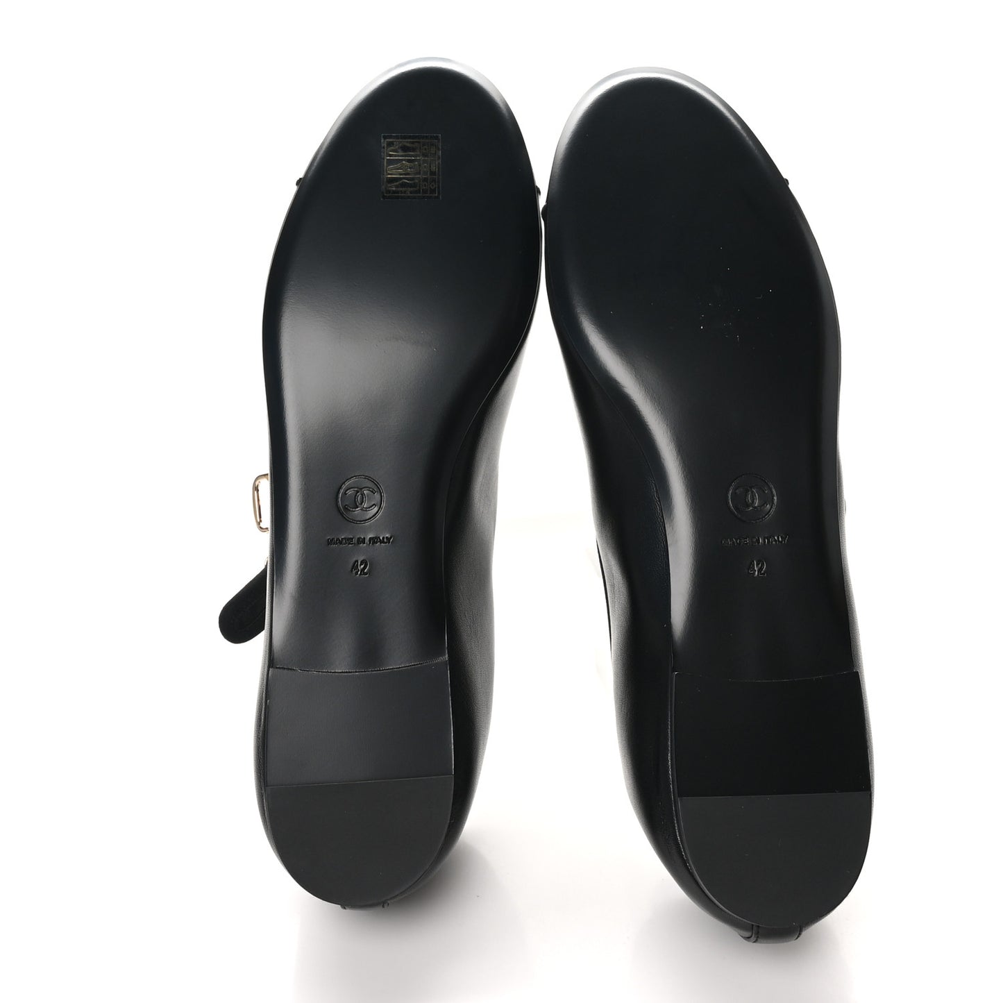 Lambskin Mary Jane Flats 42 Black