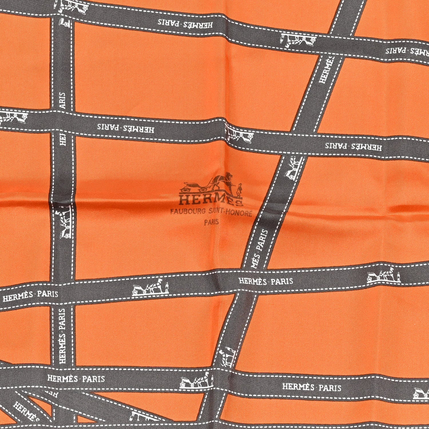 Hermes Silk Bolduc Scarf Orange 2 of 5