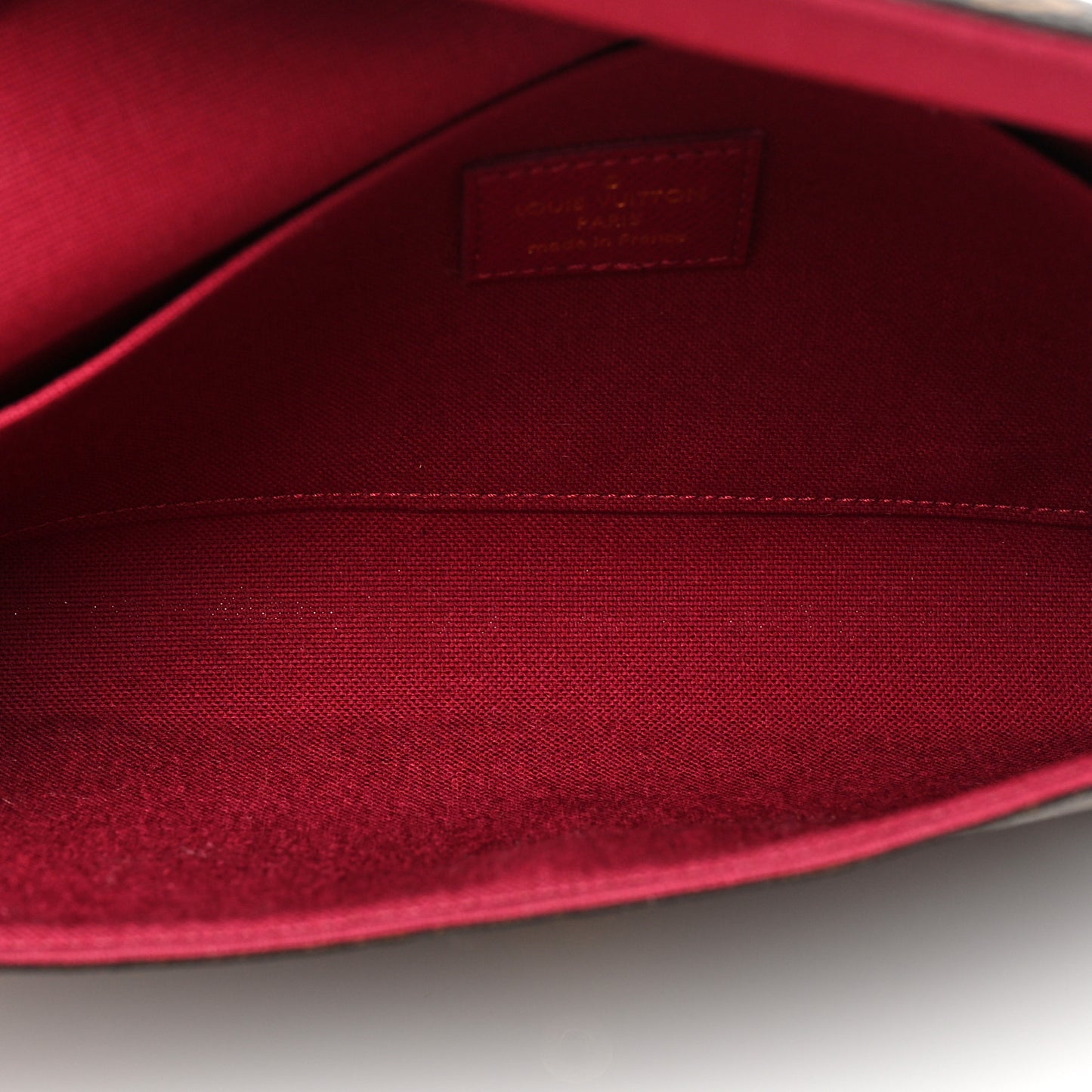 Monogram Pochette Felicie Chain Wallet Fuchsia