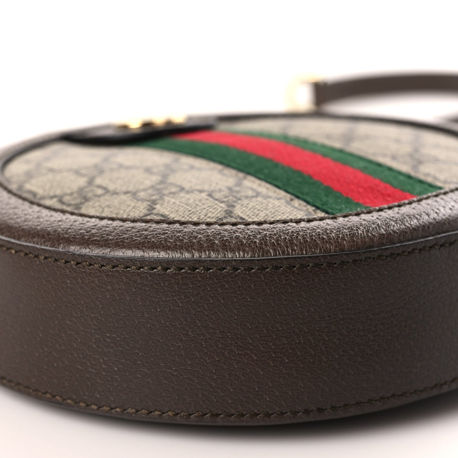 Gucci GG Supreme Monogram Web Mini Ophidia Round Shoulder Bag Brown 8 of 9