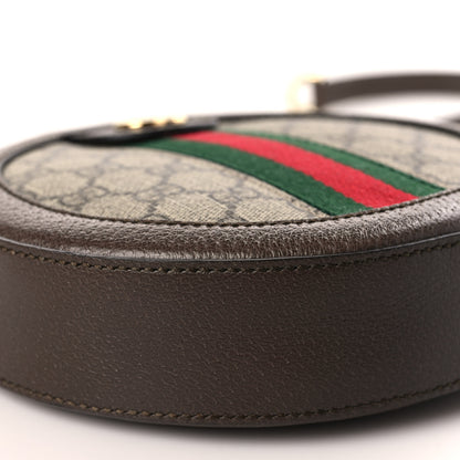 Gucci GG Supreme Monogram Web Mini Ophidia Round Shoulder Bag Brown 8 of 9