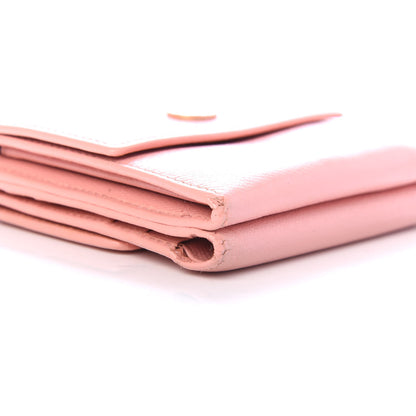 Chanel Grained Calfskin CC Button Compact Wallet Pink 8 of 9