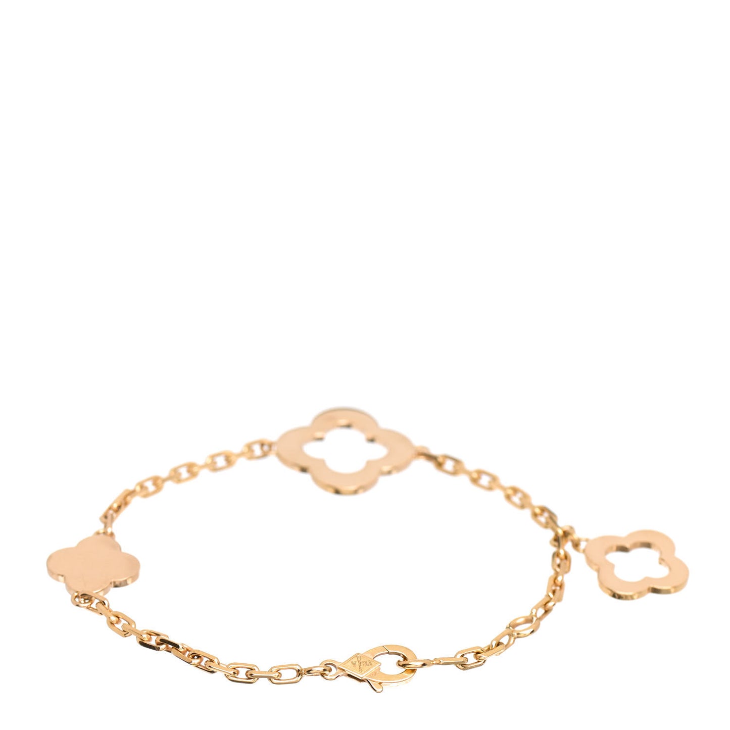 18K Yellow Gold 3 Motifs Byzantine Alhambra Bracelet