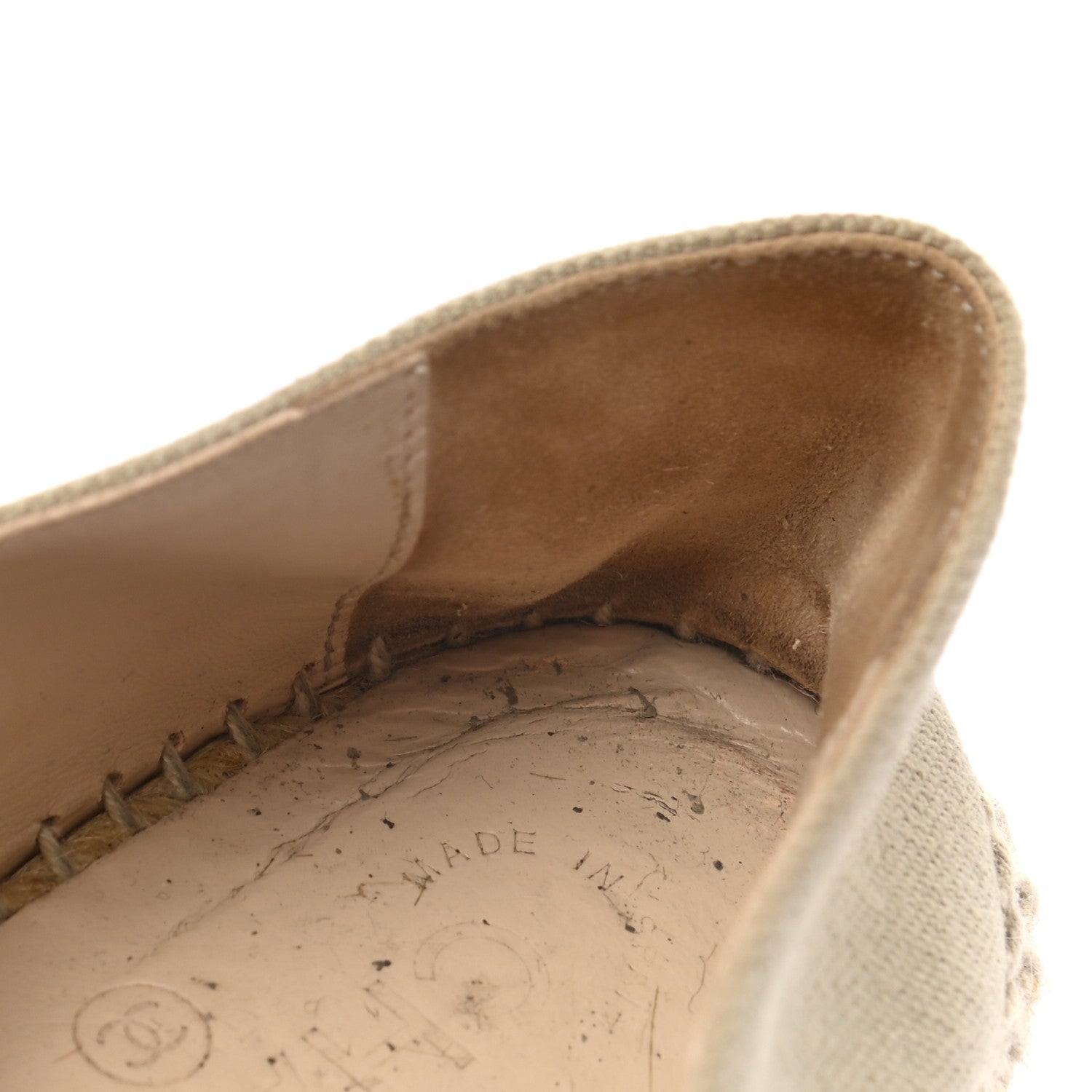 Chanel Canvas Grosgrain CC Espadrilles 38 Light Green Black 9 of 11