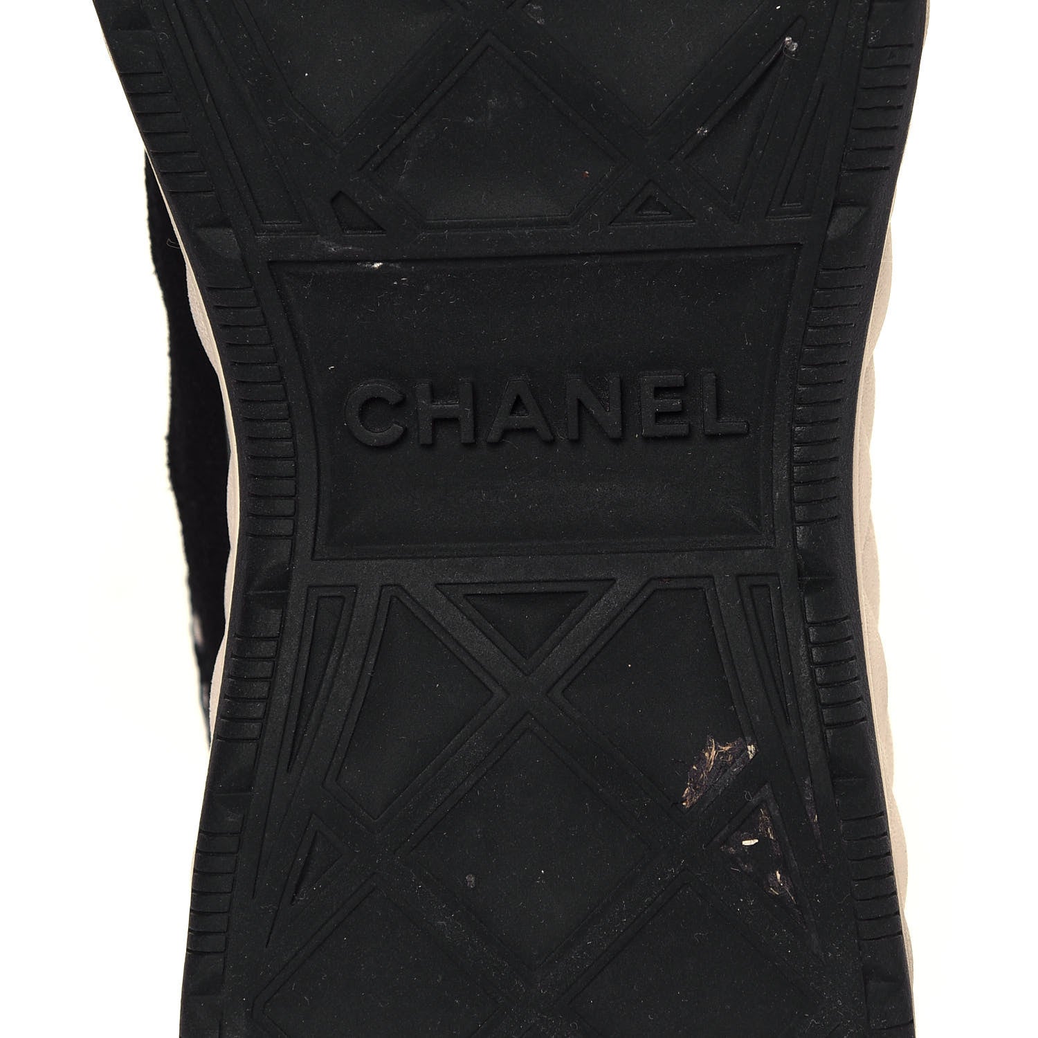Chanel Suede Calfskin Embroidered CC Sneakers 40 Black 6 of 8