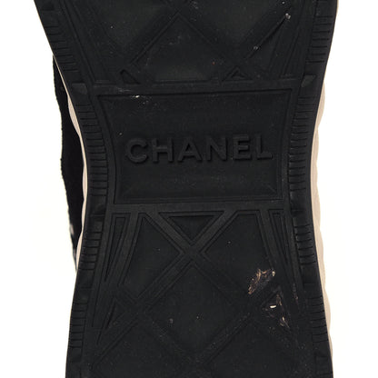 Chanel Suede Calfskin Embroidered CC Sneakers 40 Black 6 of 8