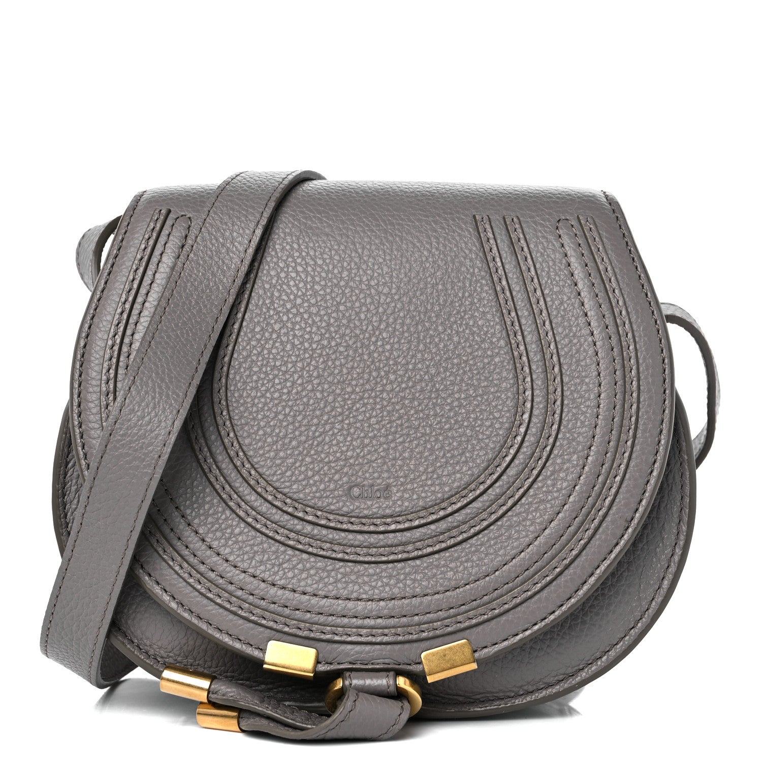 Chloe Calfskin Mini Marcie Round Crossbody Bag Cashmere Grey 1 of 11
