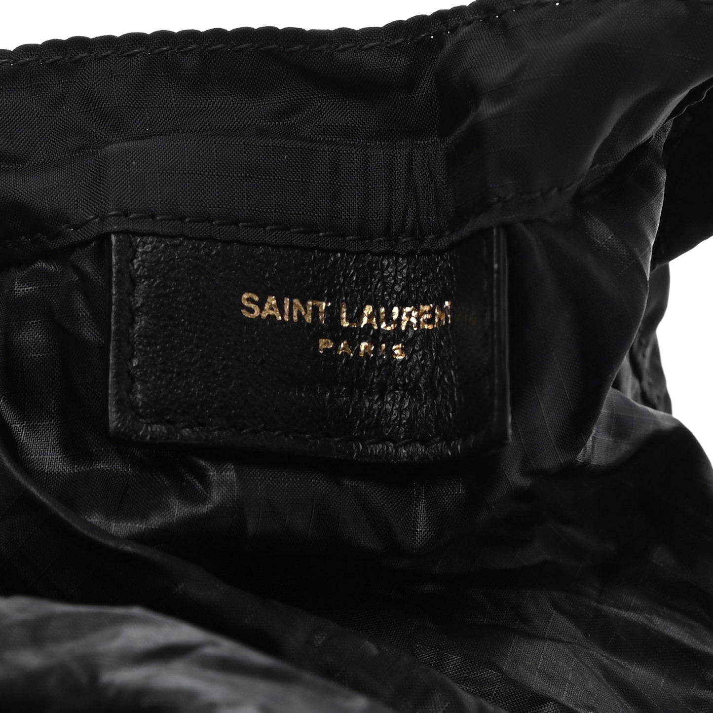 Calfskin Nylon Heart Foldable Tote Bag Black