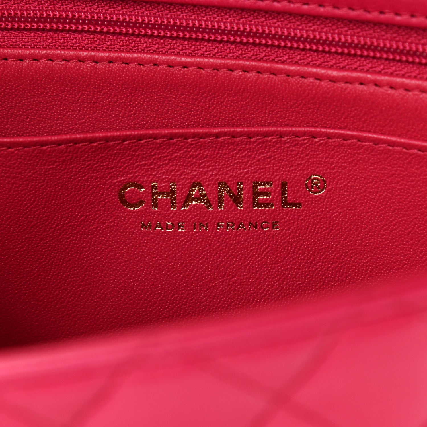 Chanel Lambskin Quilted Mini Top Handle Rectangular Flap Dark Pink 6 of 13