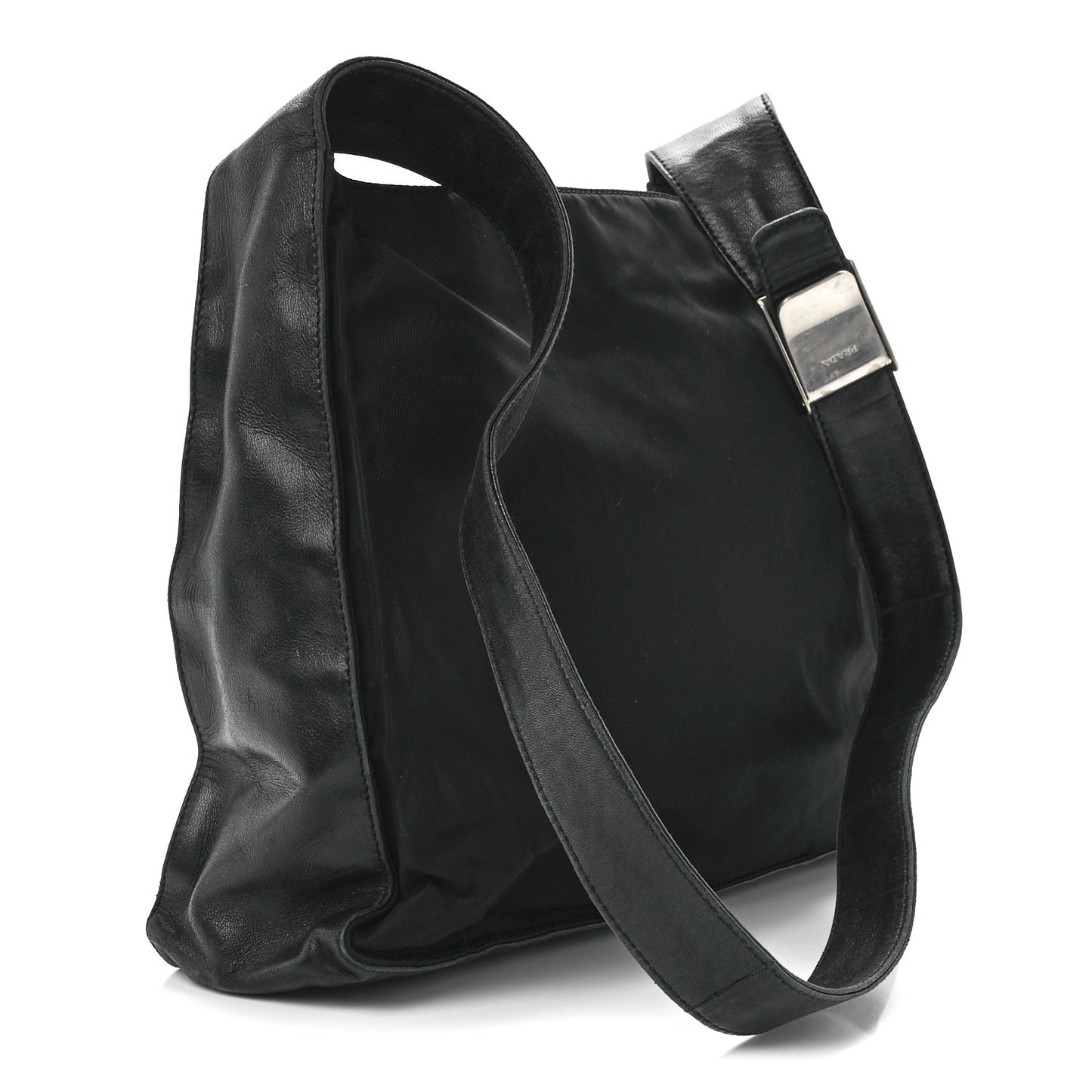 Nylon Calfskin Tote Black