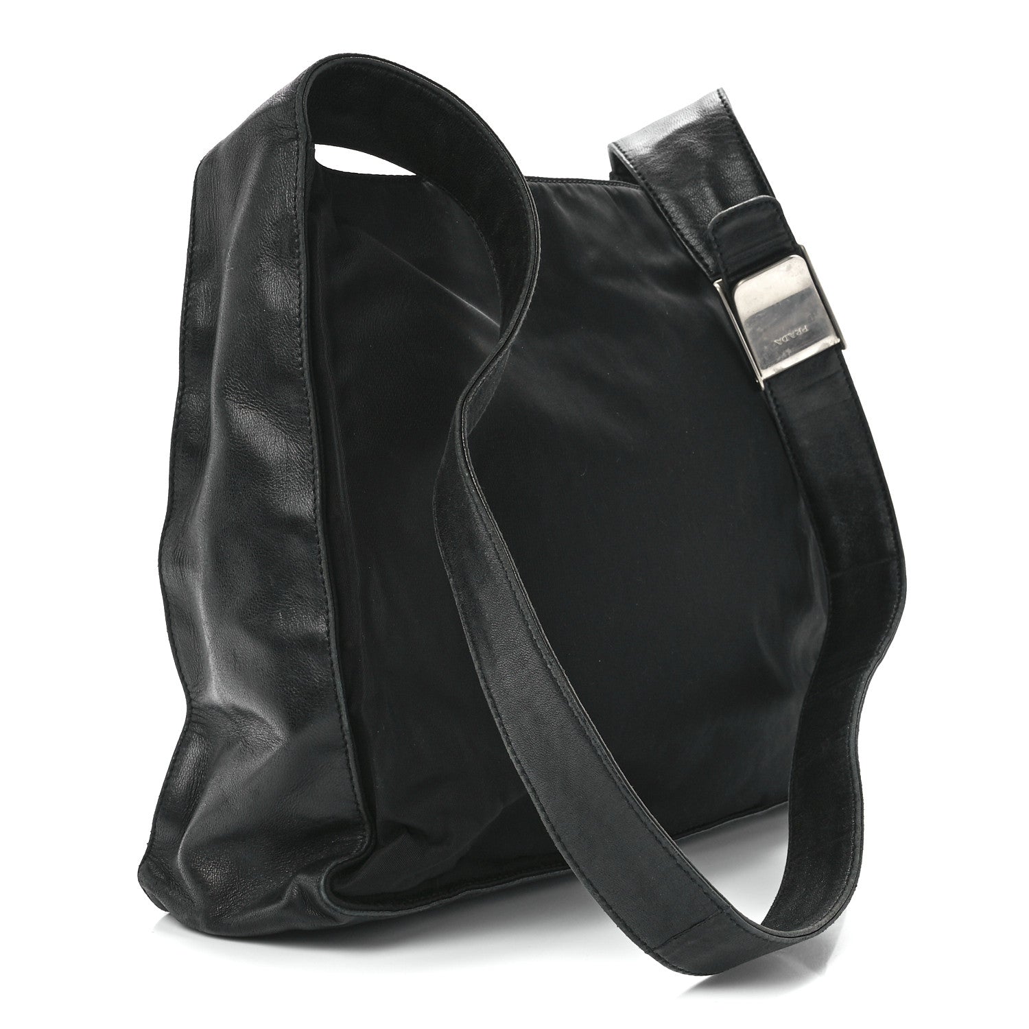 Prada Nylon Calfskin Tote Black 2 of 10