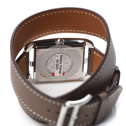 Hermes Stainless Steel Swift 29mm Cape Cod Double Tour Quartz Watch Etoupe 4 of 5