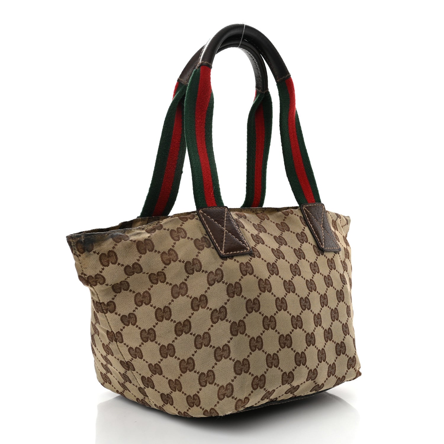 Gucci GG Monogram Small Web Handle Bucket Tote Dark Brown 3 of 15