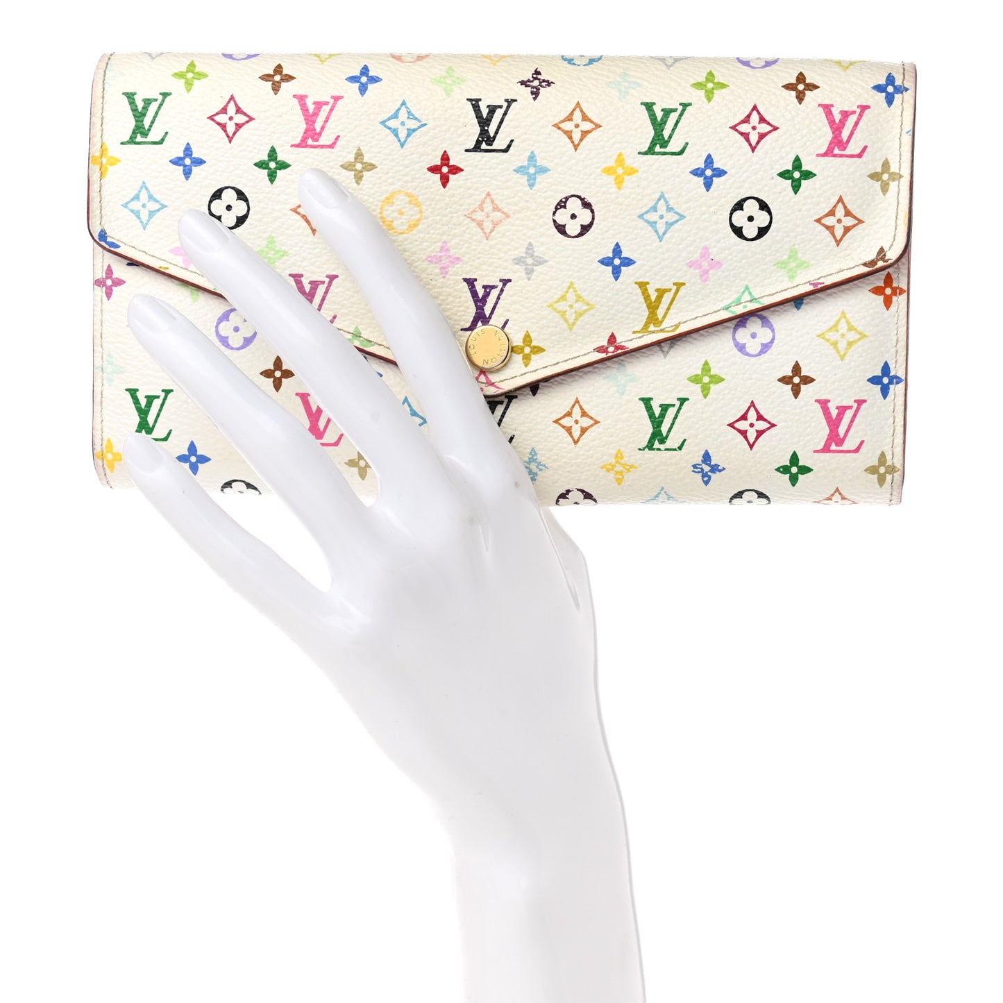 Monogram Multicolor Sarah Wallet NM White Litchi
