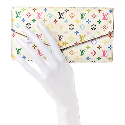 Louis Vuitton Monogram Multicolor Sarah Wallet NM White Litchi 3 of 9