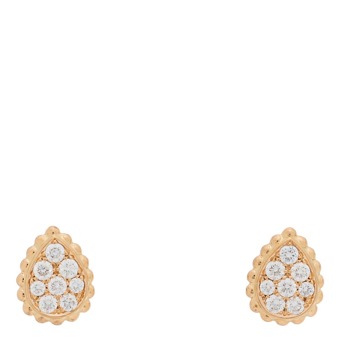 18K Pink Gold Diamond XS Serpent Boheme Stud Earrings