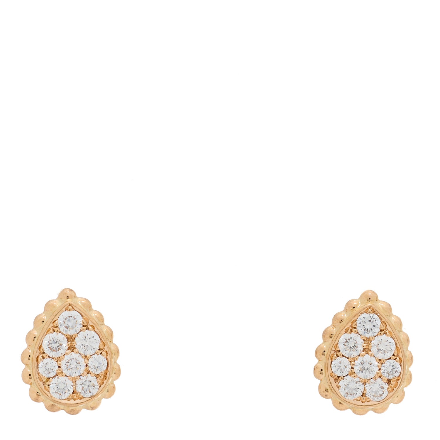Boucheron 18K Pink Gold Diamond XS Serpent Boheme Stud Earrings 1 of 5