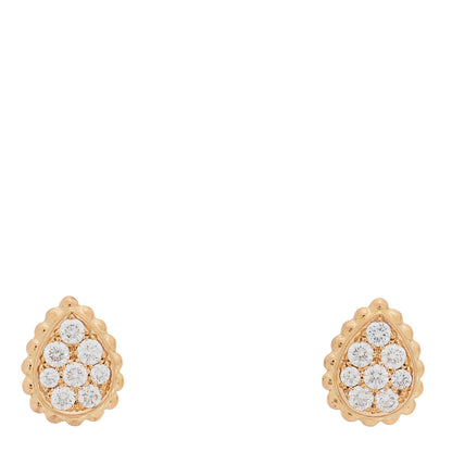 Boucheron 18K Pink Gold Diamond XS Serpent Boheme Stud Earrings 1 of 5