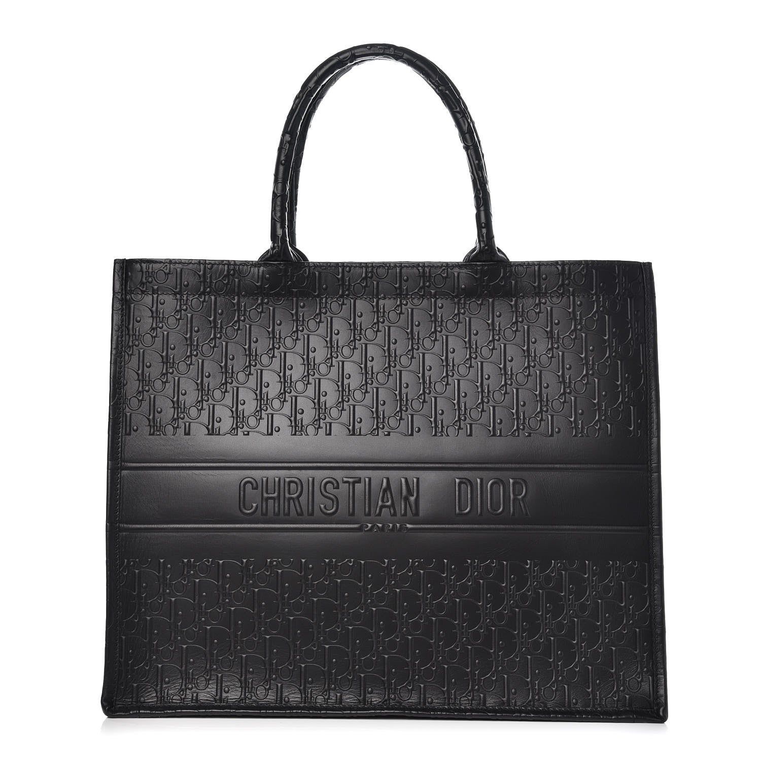 Christian Dior Oblique Calfskin Embossed Book Tote Black 1 of 8