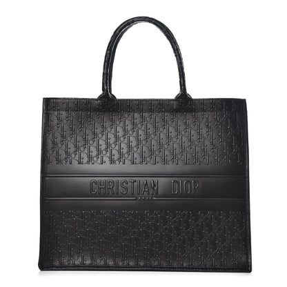 Christian Dior Oblique Calfskin Embossed Book Tote Black 1 of 8