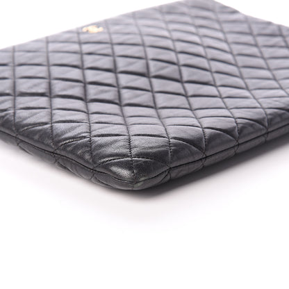 Chanel Lambskin Quilted Large Pouch Black 7 of 9