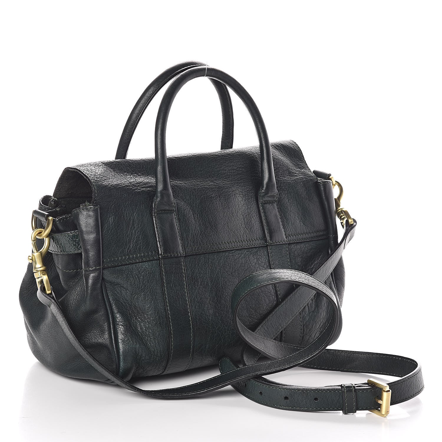 Mulberry Goatskin Small Heritage Bayswater Satchel Dark Green 3 of 8