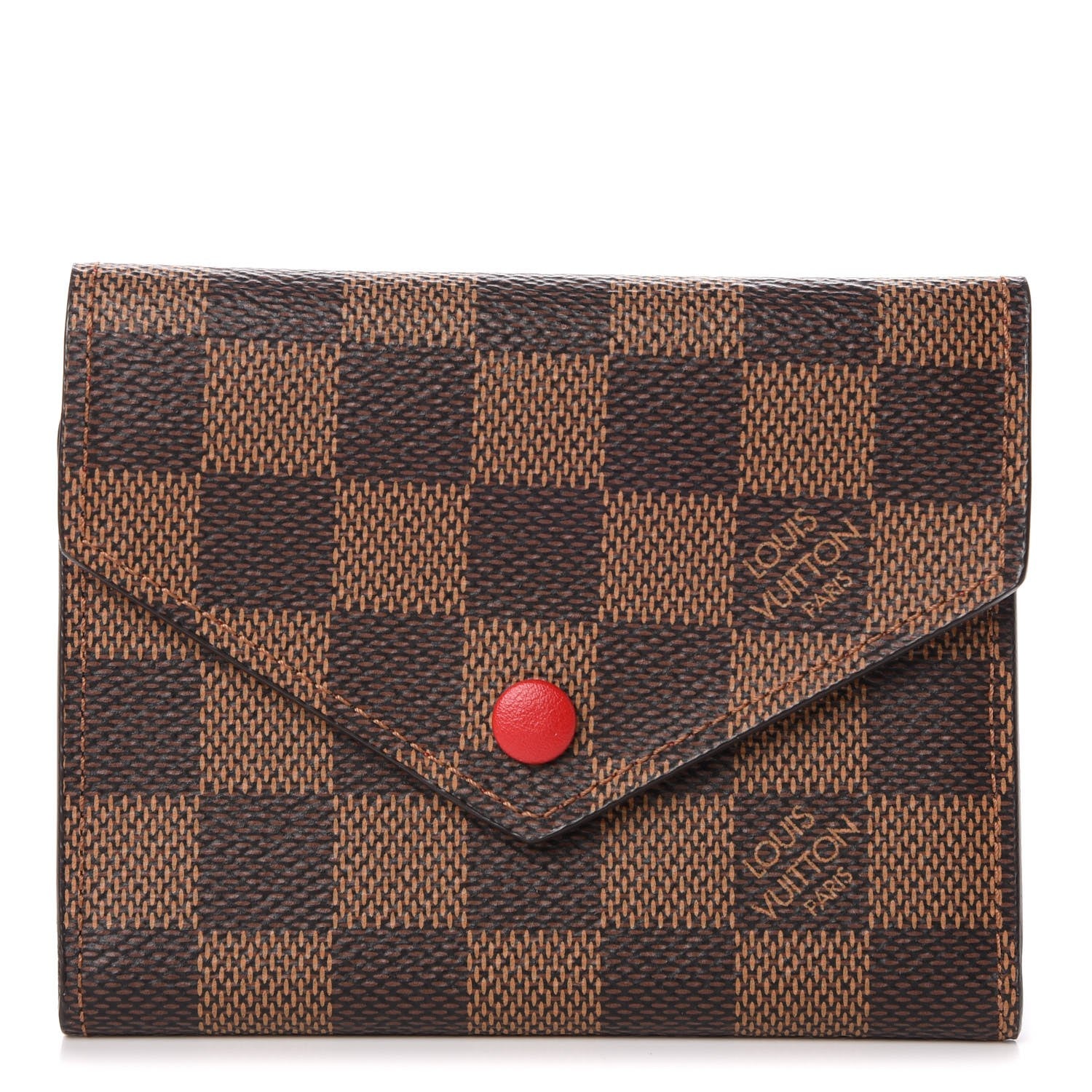 Louis Vuitton Damier Ebene Victorine Wallet Red 1 of 7